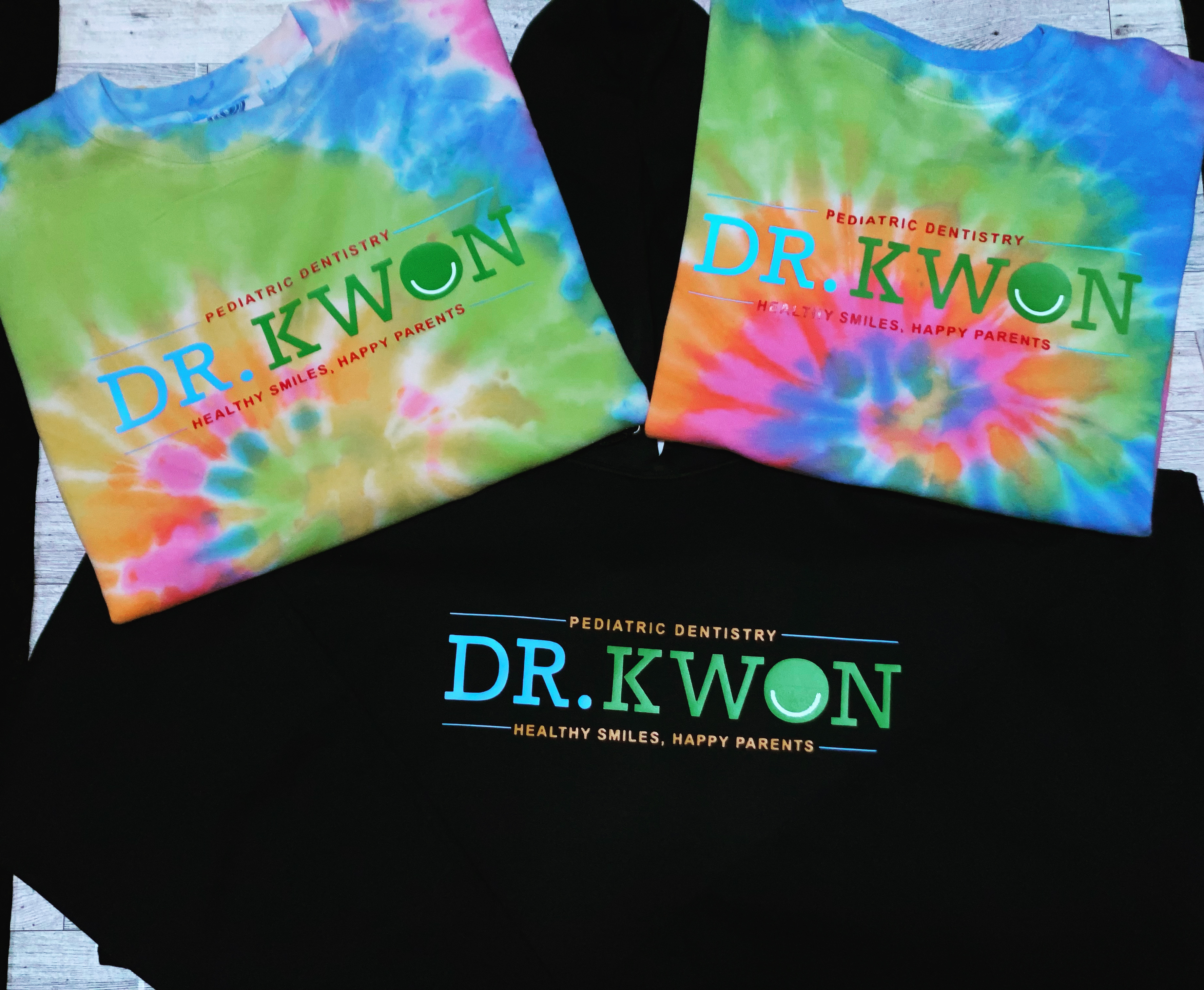 Colorful custom DTF printed shirts